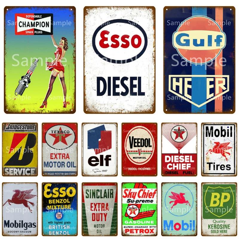 Esso Cast Iron Sign Plaque Door Wall Garage Petrol Oil Workshop Garage Auto 