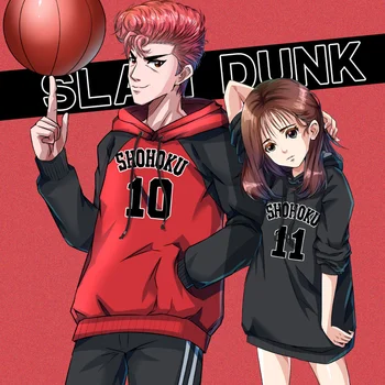 

Anime SLAM DUNK Hanamichi Sakuragi/Rukawa Kaede Cosplay Costume Lovers Style Hoodie Student Long Sleeve Jacket Animation Around
