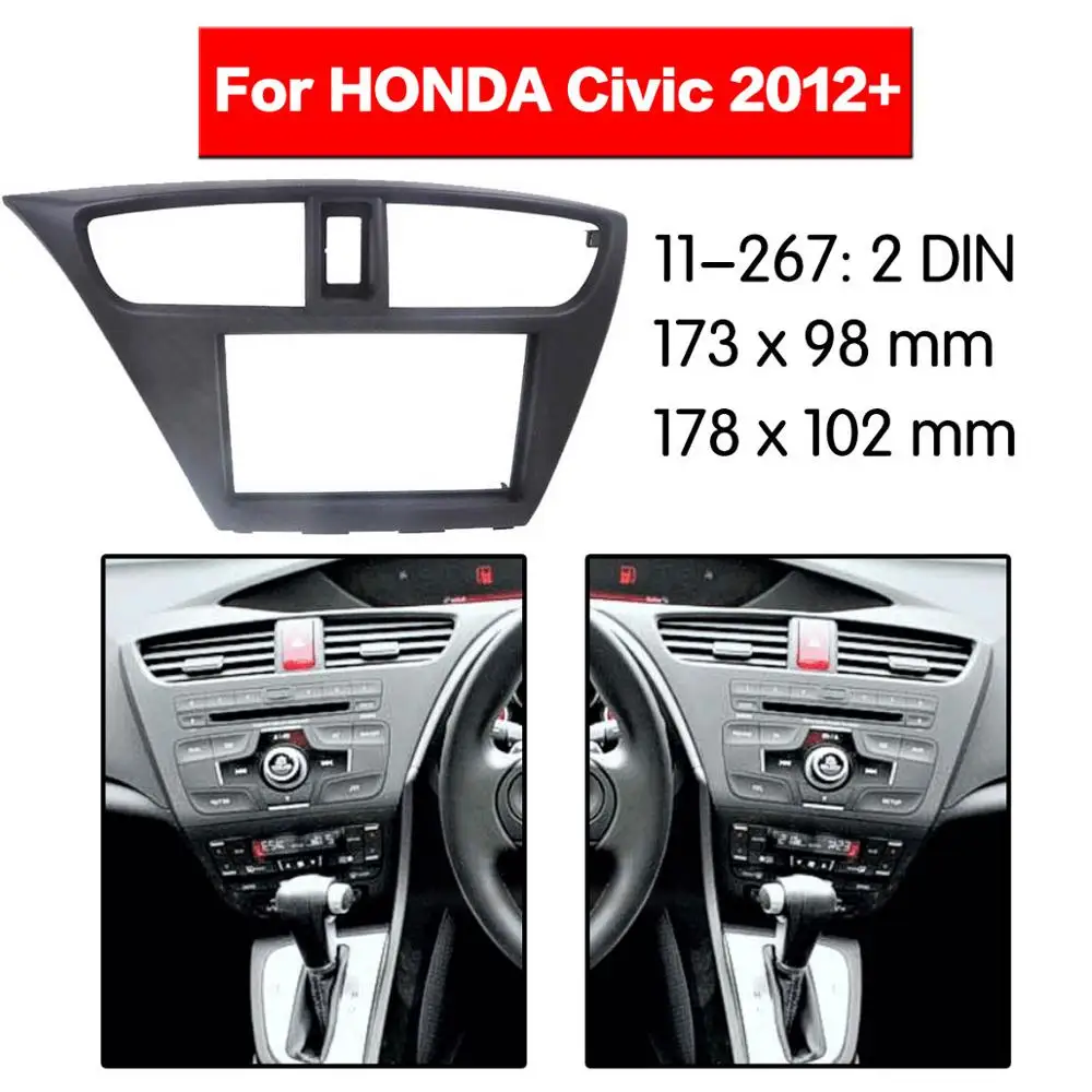 Стерео панель пластина автомобиля радио фасции объемного для HONDA Civic 2012- левое колесо DVD установка рамка