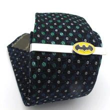Супергерои дизайн Бэтмен Зажимы для галстука для мужчин качество латунь Материал Желтый цвет значки в виде галстука оптом и в розницу