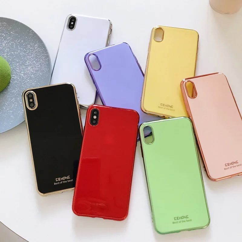 

Electroplate TPU Soft Case For iPhone XR XS Max X 7 8 Plus 6 6s Phone Case Luxury For Samsung S8 S9 S10 Note 9 A30 A50 A70 Case