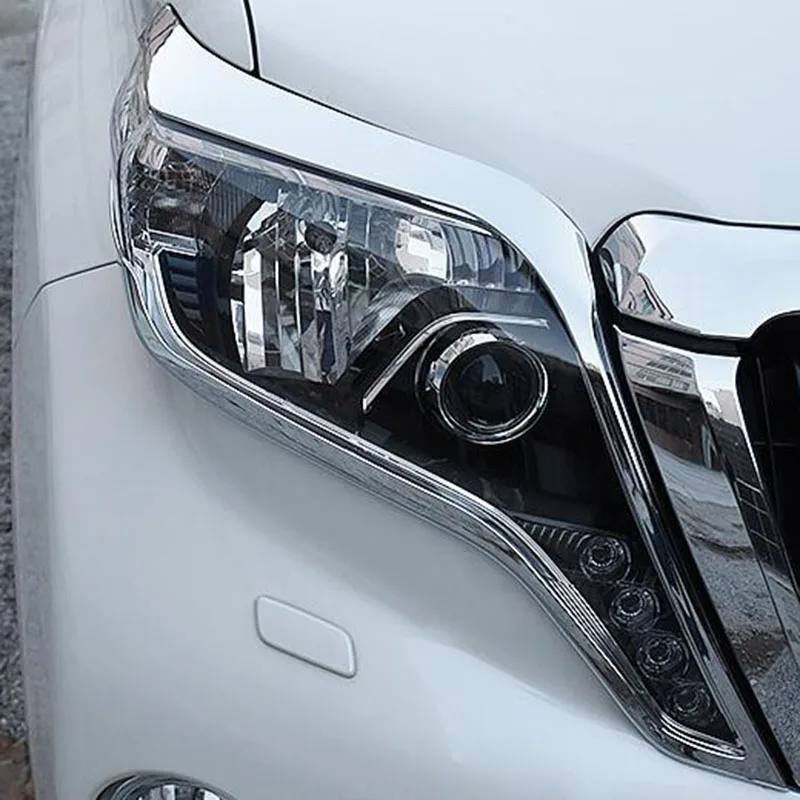 Для Toyota Land Cruiser Prado FJ150- ABS Хромированная передняя крышка фары декоративная рамка для стайлинга автомобилей