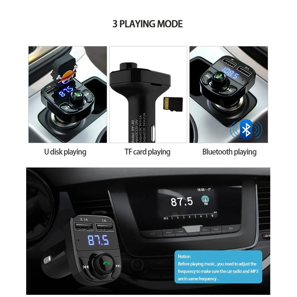 Bluetooth аудио приемник беспроводной Bluetooth приемник умный Bluetooth приемник громкой связи FM 5 в 4.1A Быстрая зарядка Универсальный