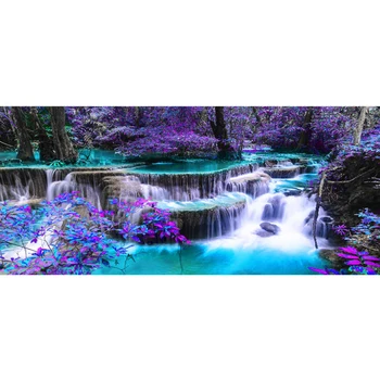 

Diamond Painting Waterfall Full Round Drill Stones Home Decoration Landscape Diamond Embroidery Scenery Mosaic Beaded Picture