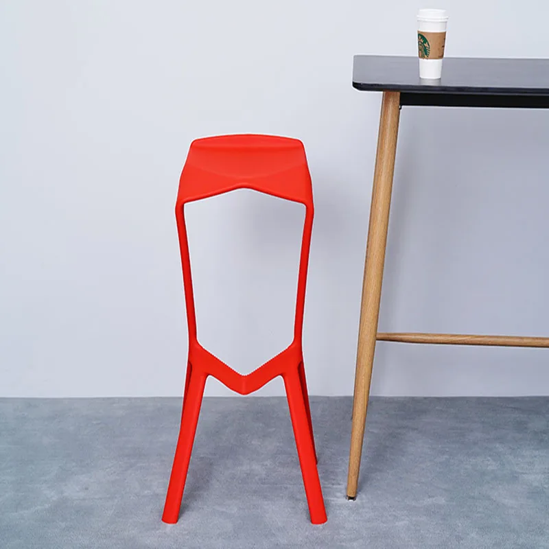 Барные стулья PP пластиковая грузоподъемность до 200 кг креативный простой отдых дома Бар чайный магазин различных цветов высокий табурет для ног