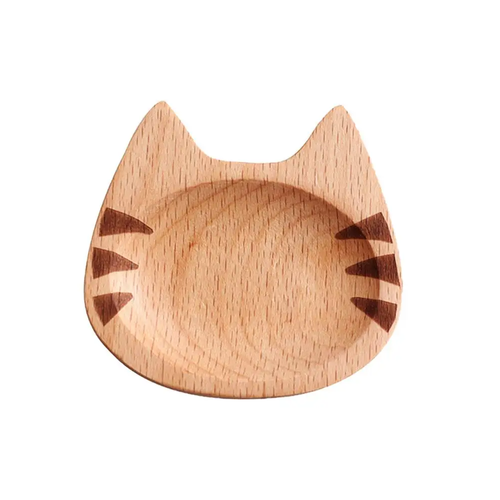 Beard cat Деревянная тарелка для соуса в японском стиле, тарелка для соуса в форме кошки, миска для соуса, домашняя кухня, мультяшное креативное деревянное блюдце - Цвет: Beard cat