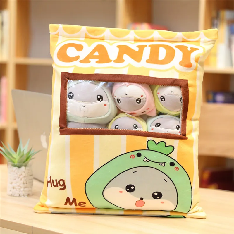 Сумка из 5 шт. милые конфеты плюшевые игрушки Моделирование закуска Подушка kawaii хомяк плюшевый творческие игрушки для детей/малышей - Цвет: orange