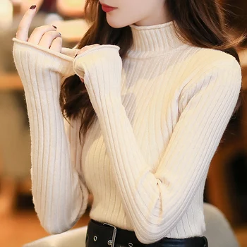

Pullover Pullover, New Korean Version Of High-collar Knitted Sweater, Long-sleeved Body-building Undercoat, Autumn And Winter