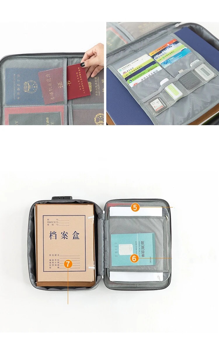 Document storage bag new family extra-large capacity file bill document household registration passport finishing bag
