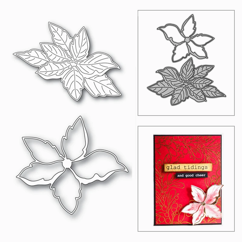 New Christmas Poinsettia Plant Craft 2021 Metal Cutting Dies For