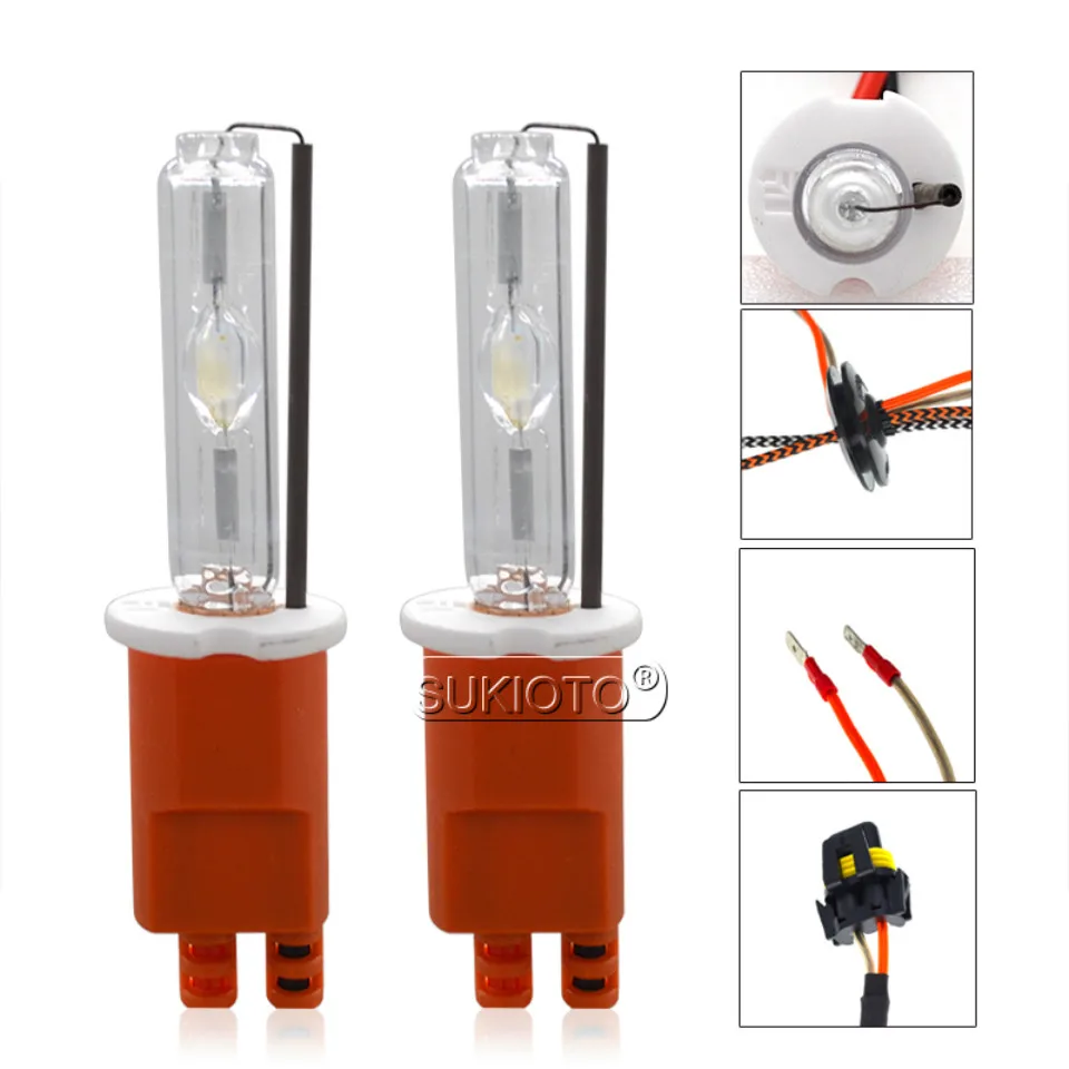 SUKIOTO 2PCS 24V 75W 100W 150W hid xenon bulb H7 5000K H1 H3 4300K 6000K Spare lamp replace high power bright car front lights (2)