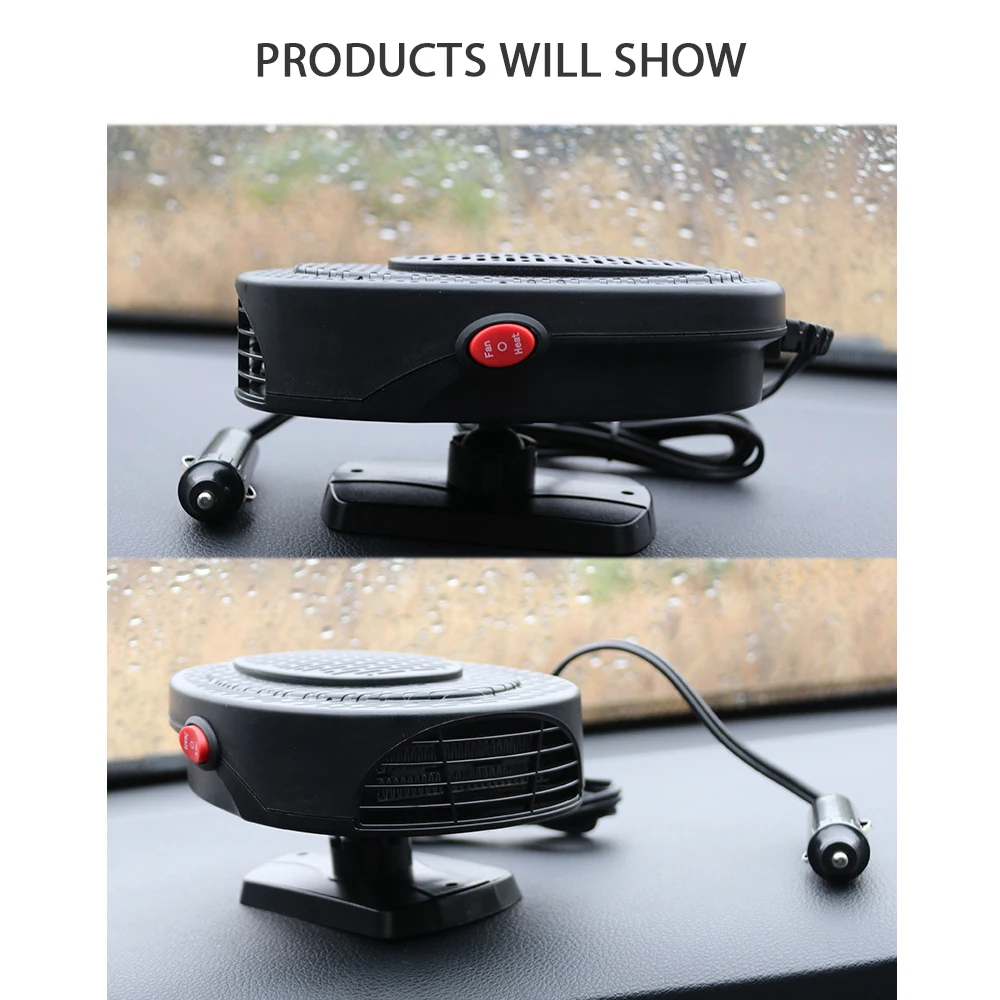 Обогревателя автомобиля 12 V/24 V автомобиль Электрический холодный и теплый воздух оттаивания снега Предотвращение запотевания машинная маленькая Приспособления автомобильные аксессуары черная Автомобильная сирена, легкая в установке