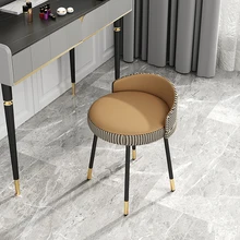 

Nordic vanity Stool Modern Home furniture luxury makeup chair INS soft seat bedroom Dressing table simple back leisure chair