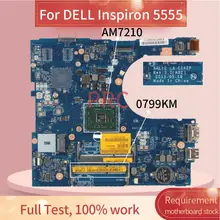 Placa base para portátil DELL Inspiron 0799 AM7210, CN-0799KM, DDR3, LA-C142P, 5555 KM