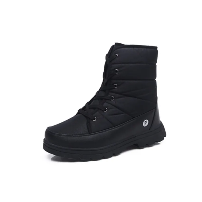 Winter Large Size Men Boots Antiskid Bottom Mens High Tube Boots High Quality Comfortable Male Fashion Breathable Casual Shoes - Цвет: Black