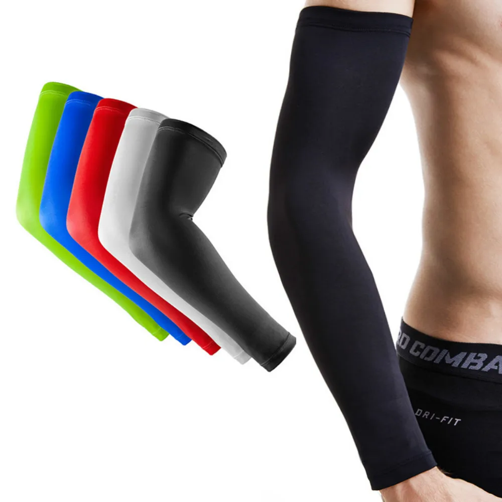 

Sports Arm Ice Fabric Compression Sleeve Basketball Cycling Arm Warmer Summer Running UV Protection Volleyball Sunscreen Bands