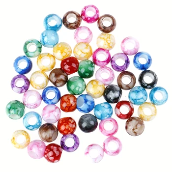 

50pc/lot DIY Dreadlock Beads Hair Jewelry For Braids DIY Colorful Gradual Change Acrylic Round Hair Beads For Braids Accessories