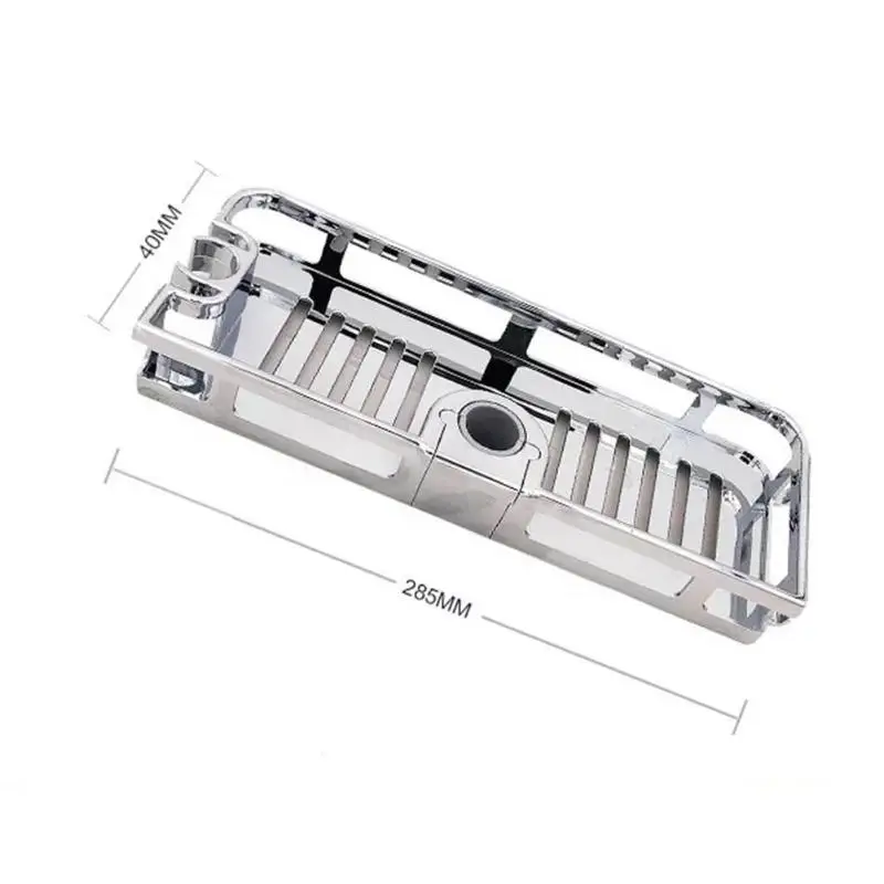 Bathroom Storage Rack Shower Tray Organizer Anti Bacteria Shower Shelf Lifting Rod Free Drilling Bathroom Shelf Holder