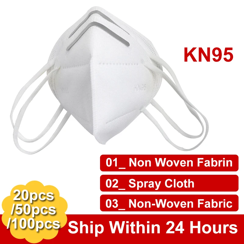 

Hot Sale KN95 Mask 5pcs /10pcs /20pcs /100pcs Anti-Virus Respirator Disposable Face Masks ffp2 Dust Gas Mask For Hair Salon Used