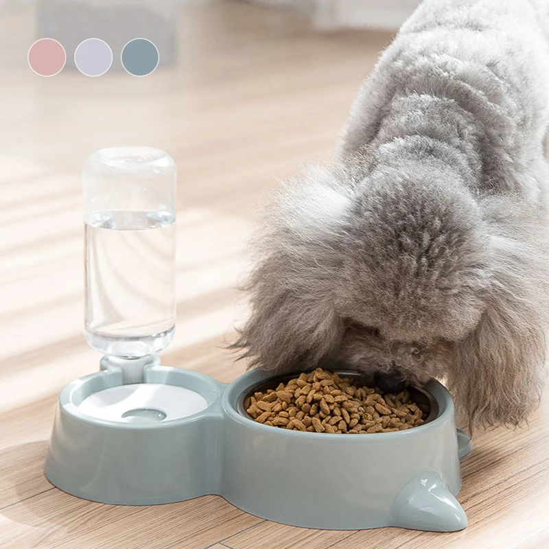 Online Hipidog envío gratis botella de comida de agua doble cuenco para beber perro dispensador alimentador Drophipping