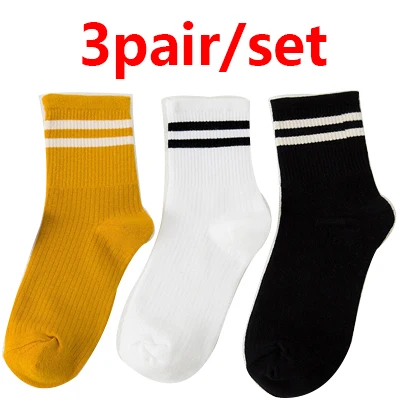 3pairs I 3 пары модных новых осенне-зимних женских Хлопковых Носков короткие носки до щиколотки Теплые повседневные однотонные/Полосатые/красные милые носки с сердечками - Цвет: 3pairs I