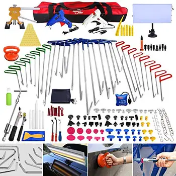 Cheap Super PDR Dent Repair Tools Crowbar Car Body Paintless Removal Kit Dent Lifter Slider Hammer Rubber Hammer Glue Gun Glue Sticks
