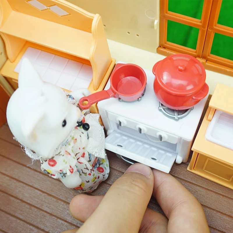 1:12 Forest Animal Family Miniature Furniture Dollhouse Decorations  Simulation Carriage Car Girls Pretend Play Toy kids Gift 4