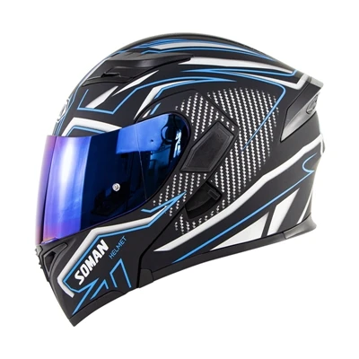 Шлем для мотокросса с двойными линзами DOT Casco Moto для мотокросса с двойным козырьком, мотоциклетный шлем Moto Capacete Moto - Цвет: 14