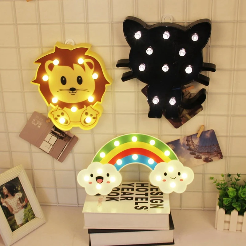 Top Rainbow Marquee светодиодный Ночной светильник настенный на батарейках декоративный