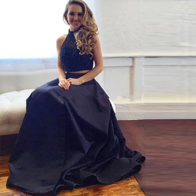 Роскошное платье для выпускного вечера из двух частей, быстрая,, Robe De Soiree, с высоким горлом, с бисером, Сексуальные вечерние платья для выпускного вечера, на заказ, платья для мам