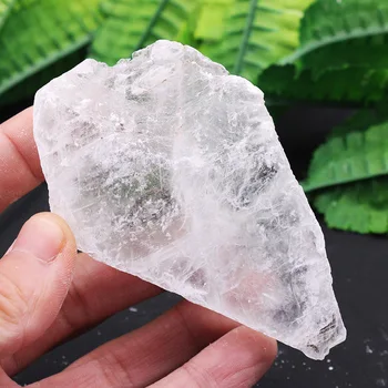

Natural natural crystal raw stone, white gypsum mineral specimen stone, ornament, wool healing energy stone