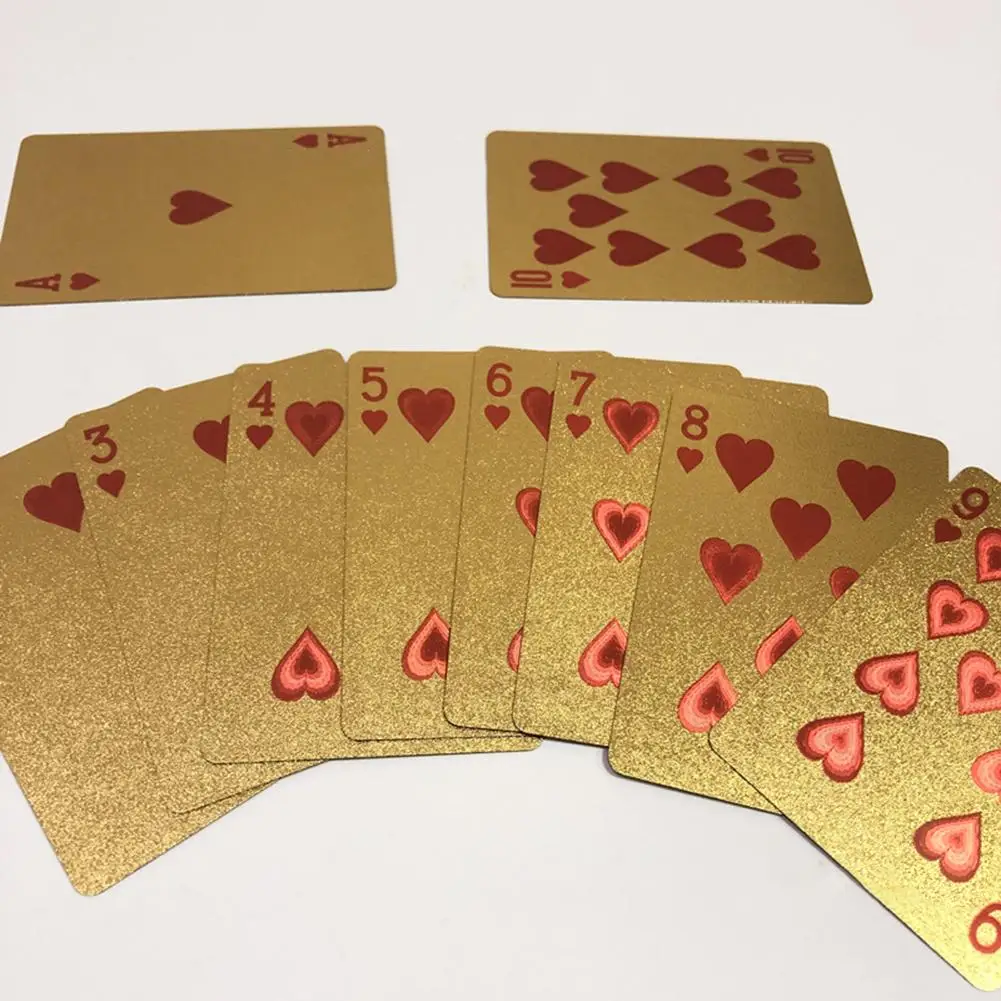Золотые серебряные игральные карты для покера игра колода Золотая фольга покер набор пластиковые волшебные карты водостойкие карты Волшебная команда игры блэкджек 2