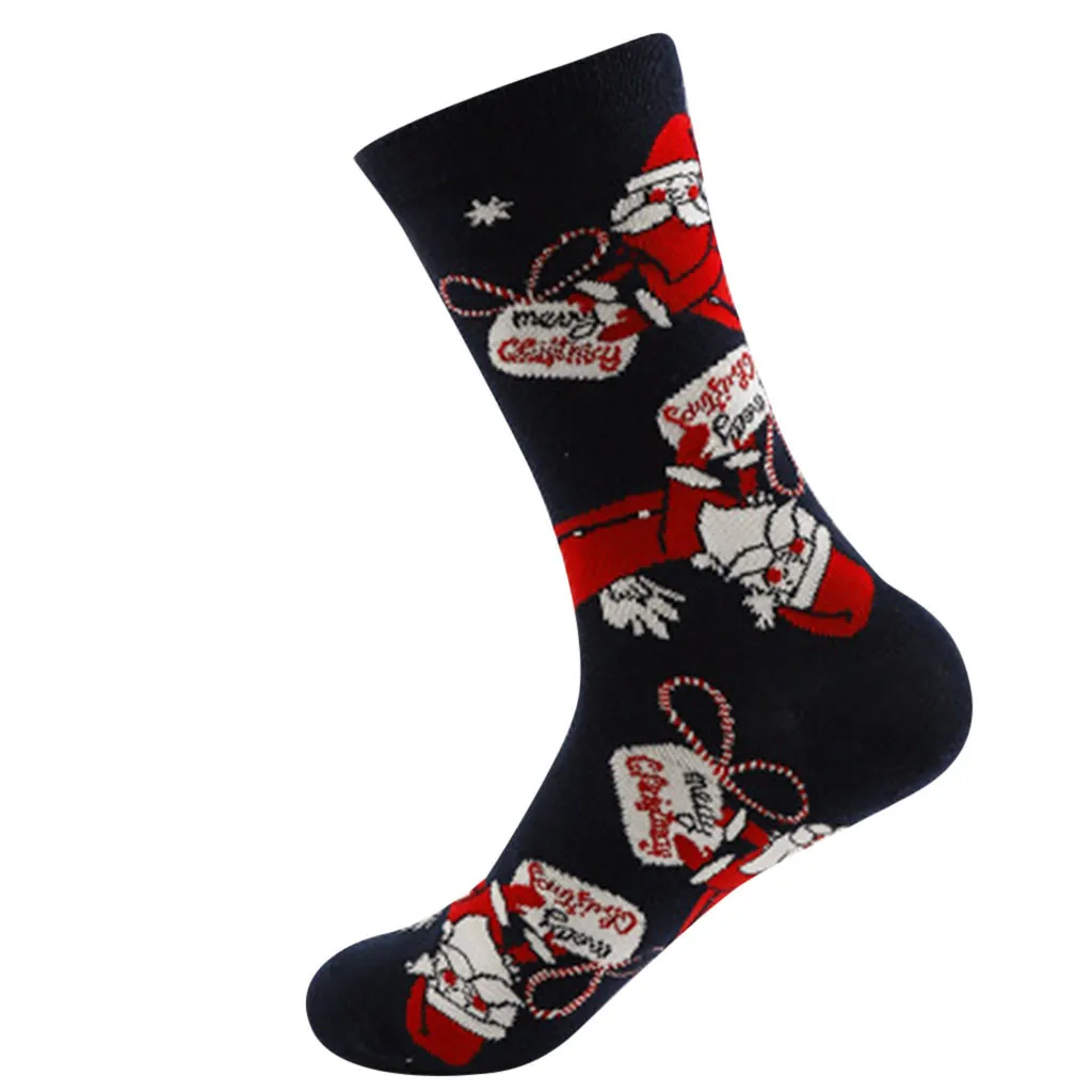 Christmas Socks Women Ladies Warm Elk Snowman Socks Casual High Quality Cotton Socks Stocke Funny Socks Calcetines Mujer - Цвет: Black