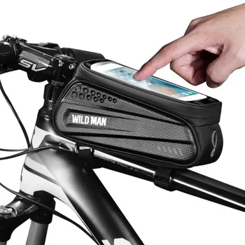 

1 pc Bicycle Hard Shell Bag Front Beam Bag Mountain Bike Waterproof Mobile Phone Screen Tube Saddle Bag Riding Equipment ZUZI*
