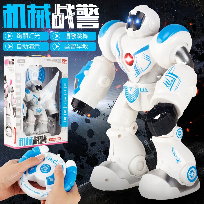 

New Style Smart Space Machinery Cops Remote Control Robot Multi-functional Children Early Learning Story Machine Toy