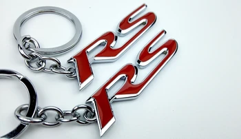 

QSUPOKEY 1PCS 3D RS Keychain Key Chain Metal RS Keychain Fob Ring Keychain for Camaro Chevrolet GM