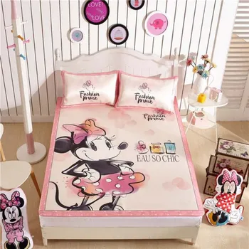 

2pcs Disney Mickey Minnie Mouse Summer Cooling Mat Ice Silk Sleeping Crib Cool Pad Bed Protection Mat with A Pillowcase Children