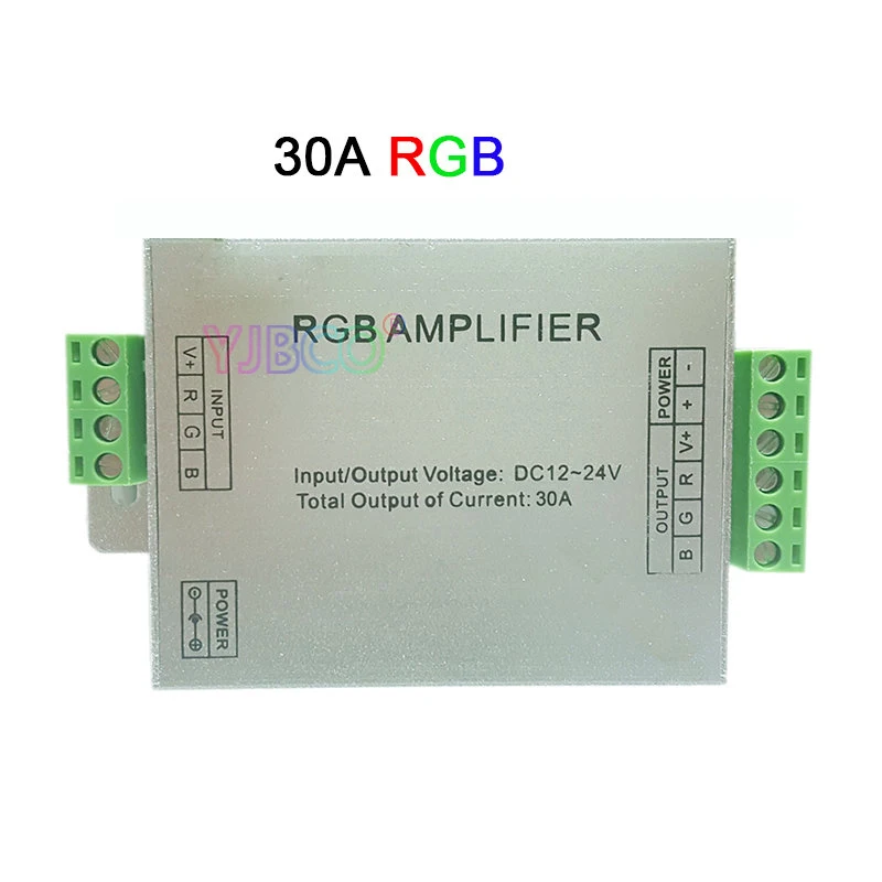 DC12V-24V светодиодный RGBW/Усилитель RGB 12A 24A 30A 3CH 4CH выход RGBW/RGB Светодиодные полосы света ретранслятор мощности консоль контроллер - Цвет: 30A RGB Amplifier