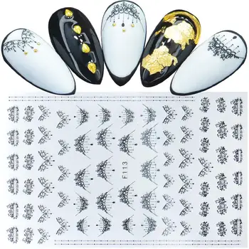 

1 Sheet Black Necklace Jewelry Design 3D Ultra-thin Adhesive Sticker Nail Art Decals DIY Fashion Wraps Tips Manicure Tools