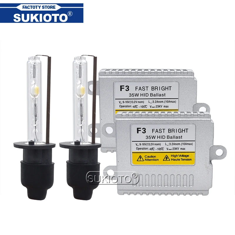 SUKIOTO 35W Cnlight H1 4300K HID Headlight Kit Bulb Xenon H7 H3 H11 HB3 HB4 D2H 5000K 6000K AC 12V Car Light Xenon Ballast Kit