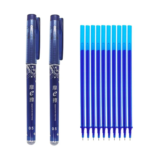 12 pcs blue O 12 шт./лот, набор стираемых гелевых ручек 0,5 мм, Волшебная моющаяся ручка, стираемая ручка, стержень, школьные канцелярские принадлежности, инструменты для письма, подарки - Цвет: 12 pcs blue O