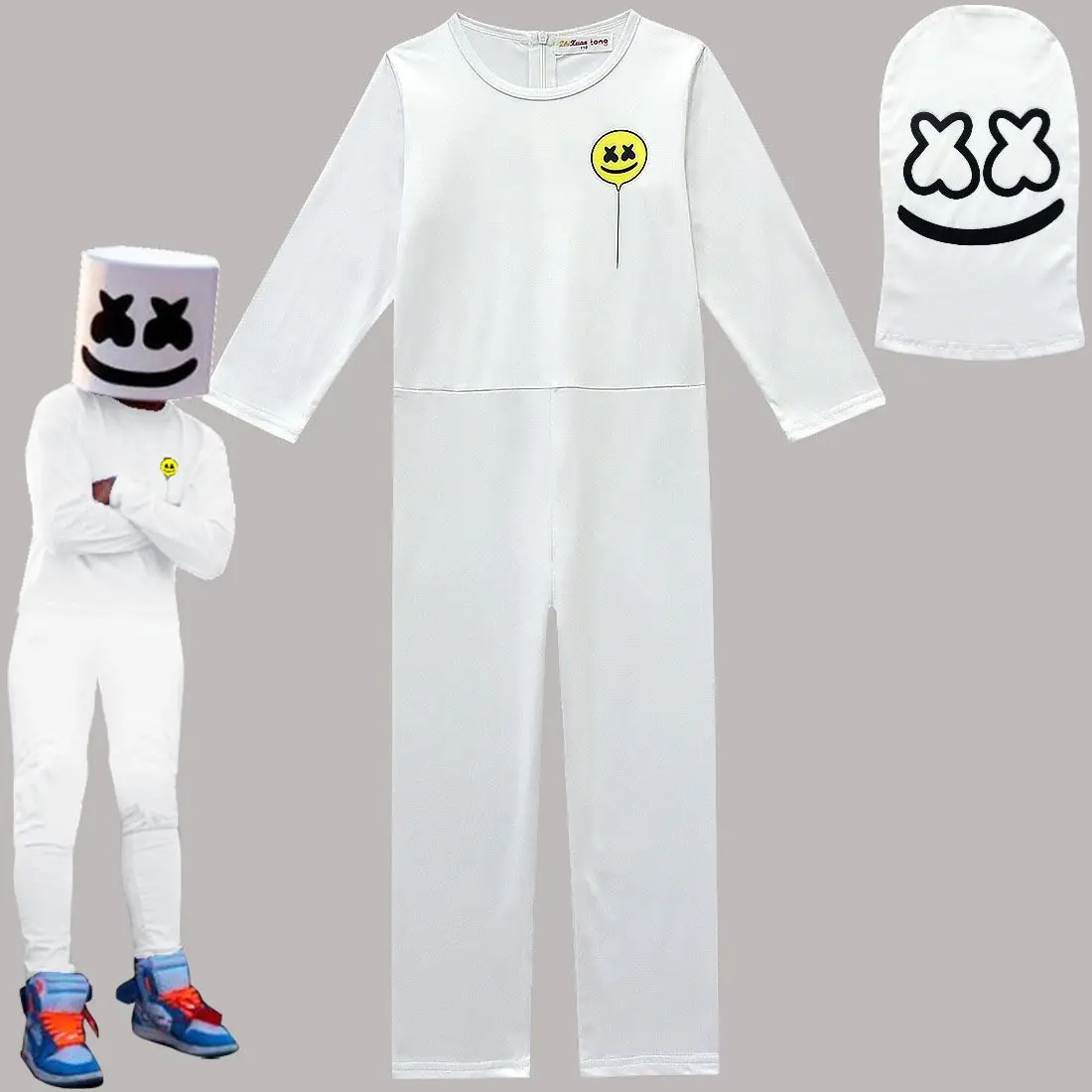 

Phantom Game Apex Legend Ghost Cosplay Costume Marshmallow Band Outfit Kids Kids Day Lifeline Halloween Christmas Party Costume