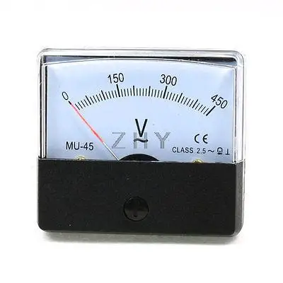 

AC 0-450V Fine Tuning Square Plastic Case Analog Voltage Meter Voltmeter