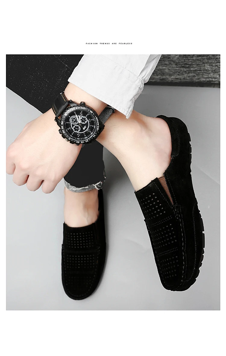 Man Summer Fashion Pig Skin Casual Half Shoe Male Breathable Soft Backless Half Loafers Hombre Open Back Leather Comfy Mocassins