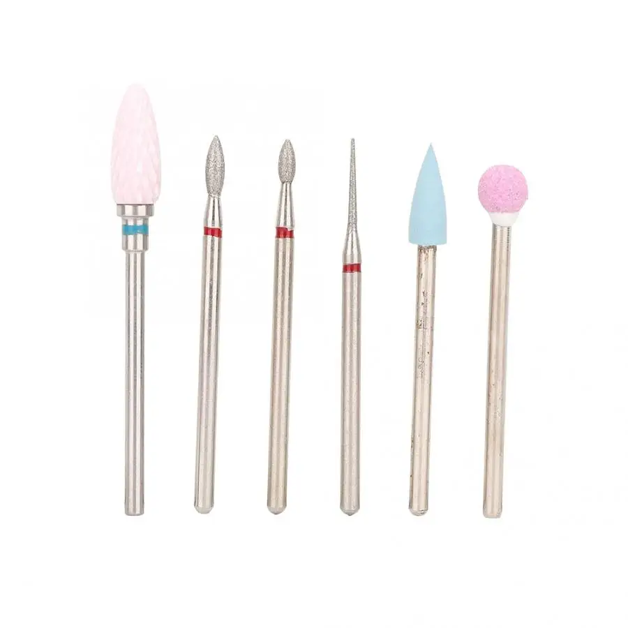 6pcs Nail Drill Bits Set with Case Stainless Steel Nail Bit Manicure Pedicure Polishing Machine Accessory for Nail Drill - Цвет: 5