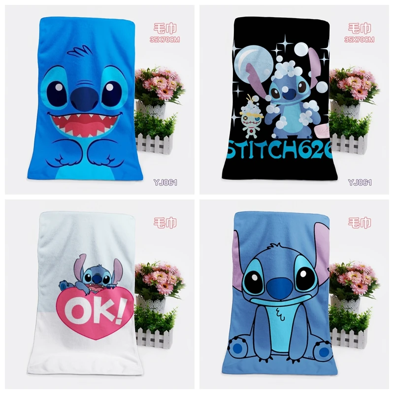 Disney Lilo & Stitch Anime Figures Cartoon Product Cosplay Accessories Customized Bath Towel Washcloth Gift |