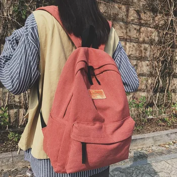 

Student Kawaii Female Backpack Canvas Women Vintage School Bag Teenage Girl Fashion Backpacks Cute Ladies Luxury Cotton Bag Book