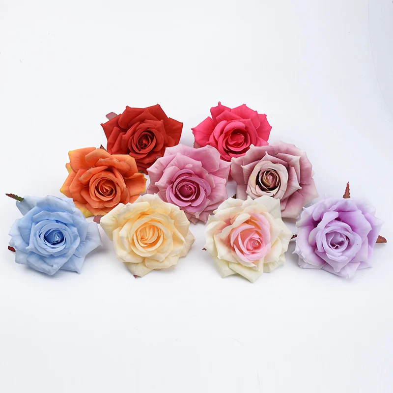 100 шт шелковые розы цветы стены аксессуары для ванной комнаты рождественские украшения для дома свадьбы дешевые искусственные растения брошь невесты