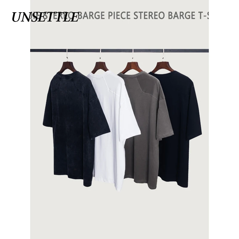 UNSETTLE 2020SS Толстая хлопковая тяжелая ткань футболки Мужчины/Женщины Хип хоп kanye west