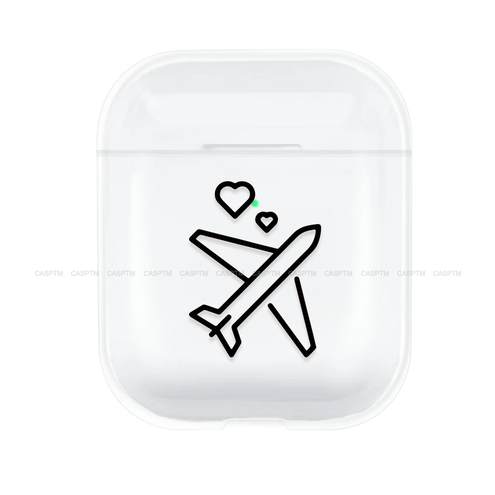 Прозрачный чехол с рисунком для Apple AirPods 2, Жесткий Чехол из поликарбоната для Apple AirPods 1, 2, карта, чехол для самолета, чехол - Цвет: 05
